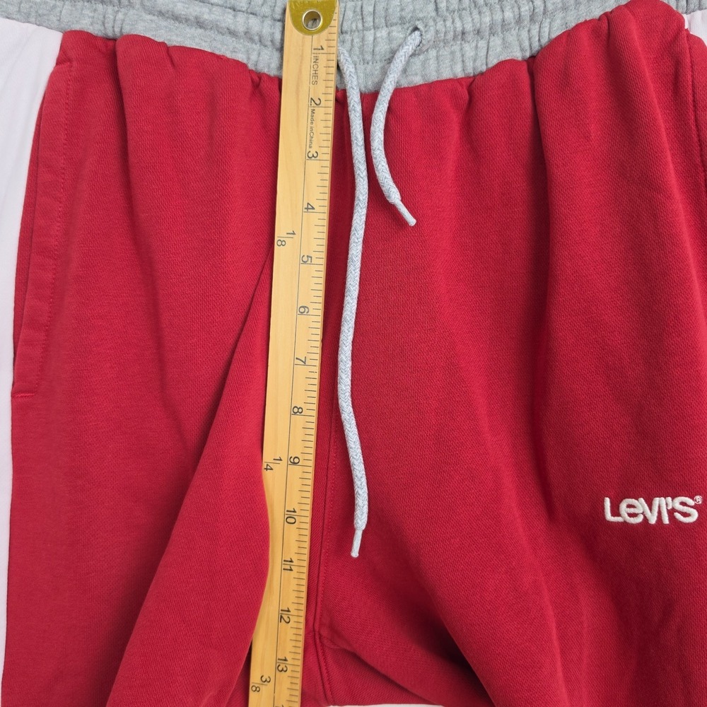 Levi's Sweatpants Men's L Red w/ White Stripe Elastic Waistband Retro Look - Picture 5 of 10
